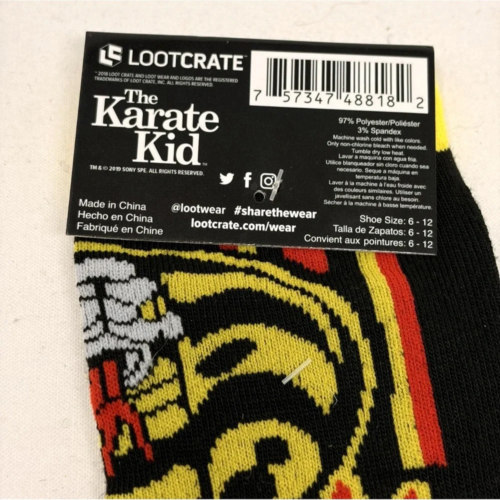 Lootwear Exclusive The Karate Kid Cobra Kai Crew Socks Adult 6-12 NWT